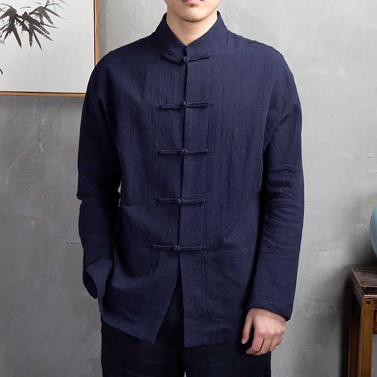 CHUOU Men's Linen Japanese Chinese Traditional Clothing Tang Suit Long Sleeve Shirt For Men Clothing - Walmart.com CHUOU Men's Linen Japanese Chinese Traditional Clothing Tang Suit Long Sleeve Shirt For Men Clothing - Walmart.com