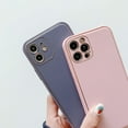 thumbnail image 3 of Electroplated Phone Case for iPhone SE(5G) 2022 iPhone 7 iPhone 8 iPhone SE 2020, Solid Color Bronzing Edge Full Protection Anti Scratch Slim Bumper Shockproof Hard Cover - Gray, 3 of 7