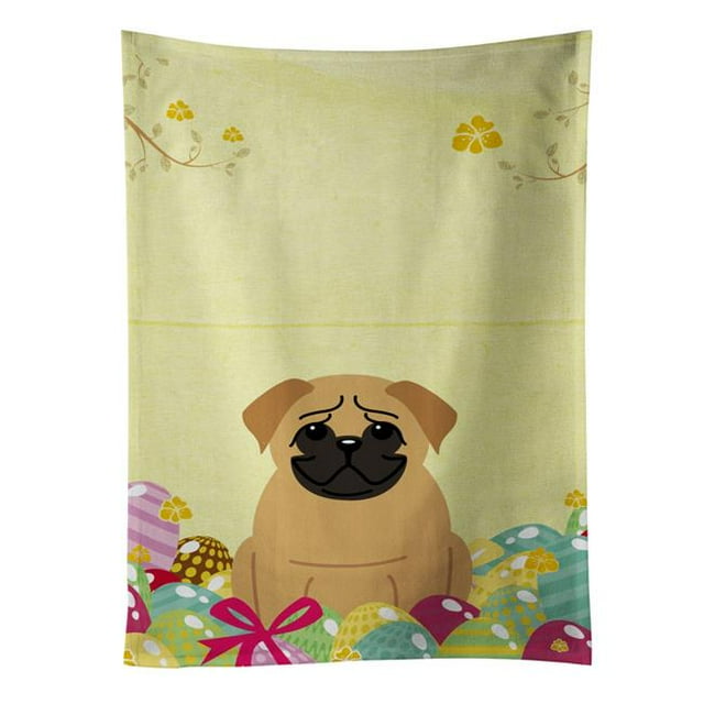 Carolines Treasures BB6007KTWL Easter Eggs Pug Brown Kitchen Towel