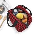 thumbnail image 5 of Yiaed Buffalo Plaid Red Black Print Insulated Lunch Bag Reusable Cute Tote Lunch Box, Leakproof Cooler Lunch Bags for Work Office Travel School Picnic, 5 of 5