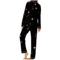 thumbnail image 7 of CZHJS Valentine's Day Womens Pajamas Long Sleeve Party Holiday Loungewear Pj Sets Matching Outfits Pajama Wide Leg Pants and Button Down Collared Shirts Sets2 Piece Plus Size, 7 of 7