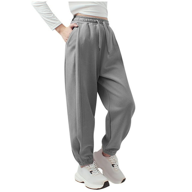 Odeerbi 6-15 Años Niños Niñas Algodón Pantalones Workout Athletic Deportes Jogger Pantalones Color Sólido Casual Joggers Con Bolsillo