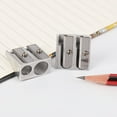 thumbnail image 6 of potrochi 10pc Pencil Sharpener, Metal Pencil Sharpener with 2 Holes, Manual Twin Metal Dual Sharpening Blade, Double Holes Rectangular Pencil Sharpener for Colored Graphite Pencils Crayons Jumbo, 6 of 8