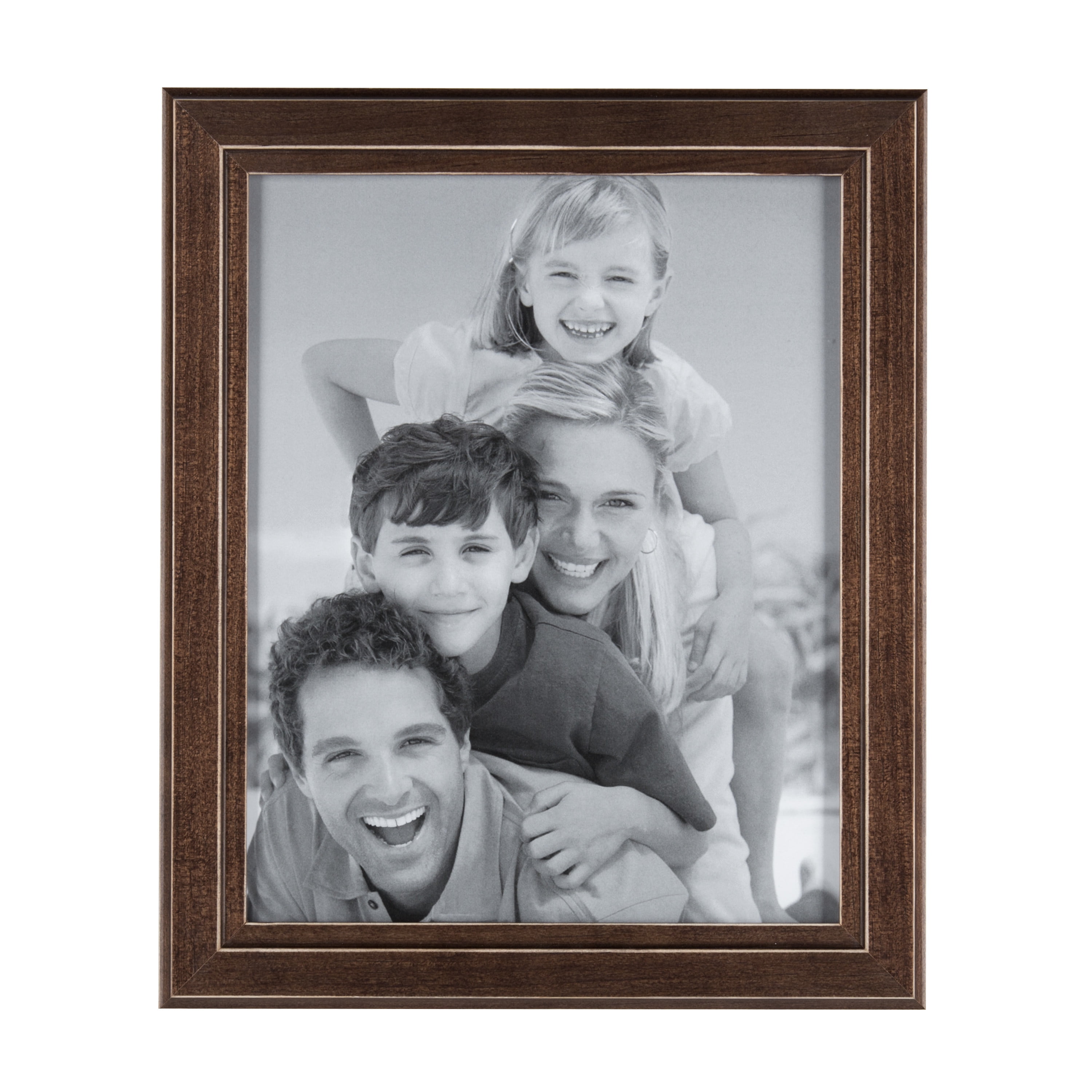 DesignOvation Kieva Solid Wood Picture Frame, Distressed Espresso Brown 8x10, Pack of 6
