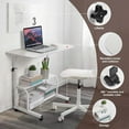 Adjustable Height Mobile Computer Desk for Small Space Rolling Writing
