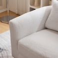 thumbnail image 6 of Accent Chair with Ottoman, Wingback Armchair with Lumbar Pillow and Footstool, Upholstered Single Sofa Chair with Golden Metal Legs, Leisure Armchair for Living Room, Bedroom, Office, Beige, 6 of 9