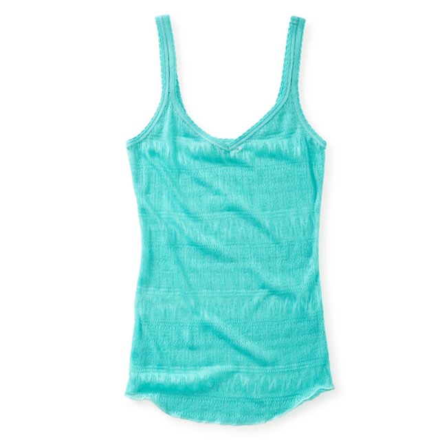 Camiseta sin mangas Aeropostale de malla transparente para mujer verde XS