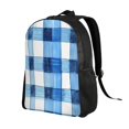 thumbnail image 3 of Single Side Full Backpack 16.1×11.8×4.5in Large Capacity Breathable Shoulder Belt Leisure Simple And Strong Bearing Capacity Cornflowerblue Checked Hand-Drawn Sketch_1, 3 of 8