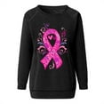 thumbnail image 4 of Lilgiuy Womens Fight Breast Cancer Sweatshirt Pink Ribbon Print Pullover Loose Fit Tops Casual Long Sleeves Crewneck Sweatshirt (S-2XL), 4 of 5