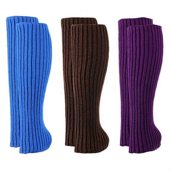 TELOLY 3Pairs Leg Warmers for Women Winter,Thick Leg Warmers Leg Warmers for Girls,Halloween Costume Style Leg Warmers 80S Women,Combination1