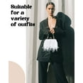 thumbnail image 6 of CAILDANL Women Ostrich Feather Tote Bag Fluffy Purse Clutch Feather Evening Handbag for Wedding, 6 of 6