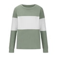 thumbnail image 6 of STETMN Women's Color Block Sweater Striped Crewneck Loose Pullover Top Knitted Long Sleeve Shirts, 6 of 6