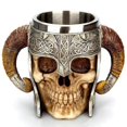 thumbnail image 2 of Stainless Steel Skull Mug Drinking Cup Resin Beer Coffee Mug Tea Cup, 2 of 5