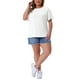 thumbnail image 2 of Blusas de verano casuales de mujer Agnes Orinda en talla grande, camiseta de cuello redondo con volantes y mangas cortas 2X blanca, 2 of 6