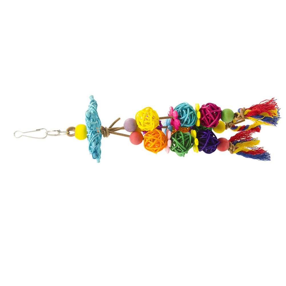 ELAYARD Cockatiel Toys Bird Chew Toy Ball Rattan Design 1Set Accessories