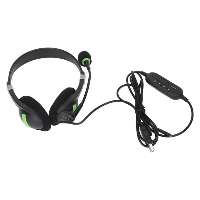 Auriculares USB para empresas con micrófono, cancelación de ruido binaural, volumen ajustable, silenciador, auriculares con cable USB