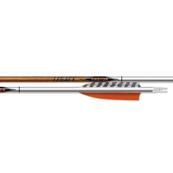 Easton Legacy Wood Grained Carbon Arrow & Hand-Feather Fletched 6.5MM 400sz