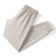 thumbnail image 5 of Men's Solid Color Elastic Waist Drawstring Joggers, Cuffed Ankle Jogger Pants, Lightweight Breathable Comfortable Sweatpants for Running Gym Workout Casual Daily, | AKLJWH,Khaki L, 5 of 9