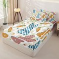 thumbnail image 2 of Homewish Cute Rabbit Print Zipper Twin Comforter Sets with Fitted Sheet and 2 Pillowcases,Colorful Stars Print Zipper Bedding Set For Kids,Reversible,4 Pieces, 2 of 7