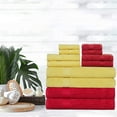 thumbnail image 2 of Ample Décor Bathroom Towel Set of 12- 4 Bath Towel, 4 Hand Towel, 4 Washcloths - Machine Washable - Red & Yellow, 2 of 5