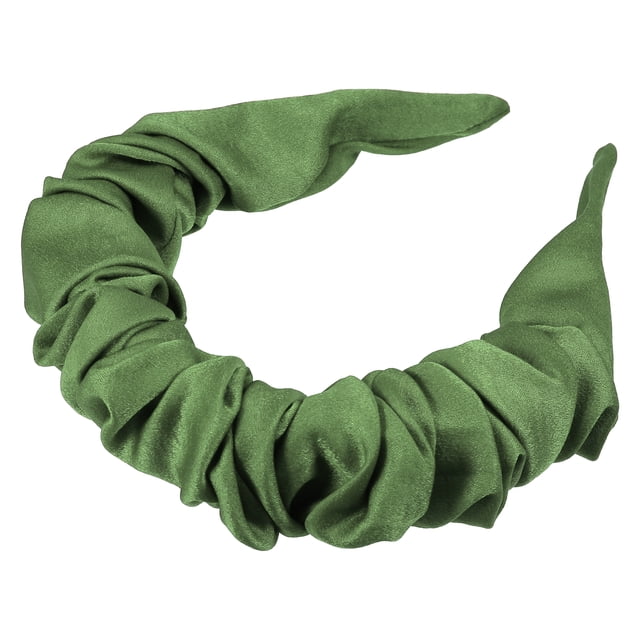 Diadema Unique Bargains plisada para mujer Verde 16x5 cm