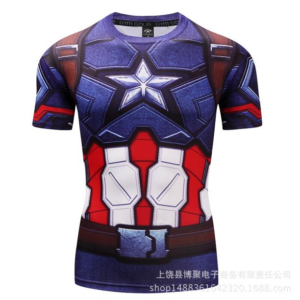 Marvel Spider-Man Impresión 3D Manga corta Vengadores Iron Man Body Deportes Casual Cuello redondo Camiseta Hulk Cosplay DisfrazD03XXXL y los Vengadores Deng Xun unisex
