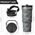 thumbnail image 3 of Camouflage 30oz Handheld Travel Tumbler with Handle – Double Wall Stainless Steel Insulated Cup, Flip Straw Lid, Leak-Proof & BPA-Free for Hot and Cold Drinks – Durable Coffee & Juice Mug Black, 3 of 6