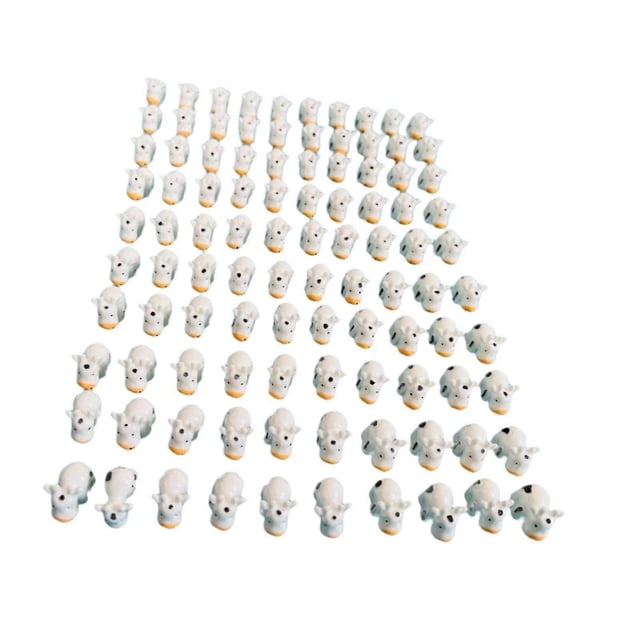 2026 100Pcs Miniature Cows Resin Cows Sculpture to Hide Ornaments for Party Decor