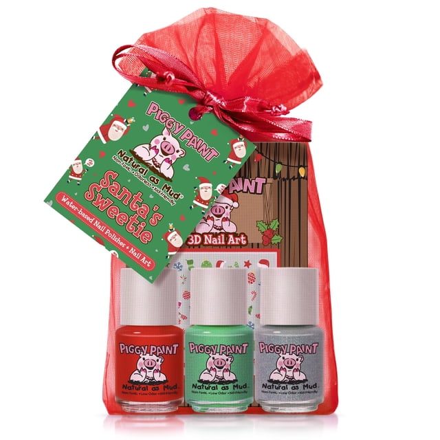 Esmalte de uñas Piggy Paint Santa's Sweetie Christmas, juego de 3 x 7 ml