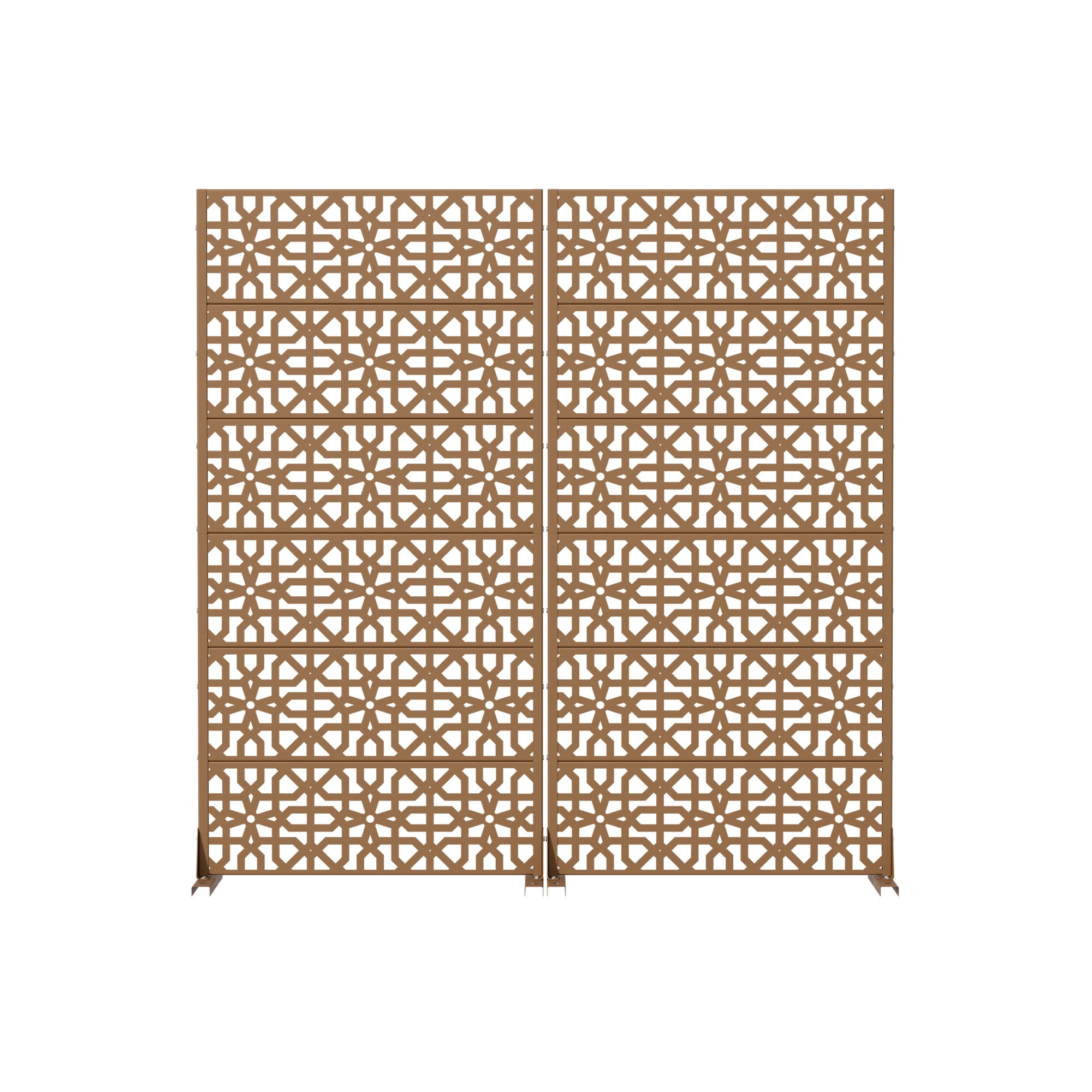 MAYEERTY 6 Panels Outdoor Privacy Screen, Metal Decorative Privacy Fence, 2 pcs Privacy Panel for Patio, Balcony, Backyard, Garden