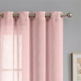 thumbnail image 3 of Fragrantex Fragrantex Faux Linen Pink Semi Sheer Curtains 84 inches Long Window Curtain Light Filtering for Living Room Grommet Top 2 Panels,40"W x 84"L, 3 of 6