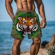 thumbnail image 2 of Pantalones de Natación de Cintura Elástica de los Hombres con Impresión Divertida Doble Bolsillo de Cinco Puntos Pantalones Cortos de Playa, Pantalones Cortos de Cintura Elástica de los Hombres con B, 2 of 9