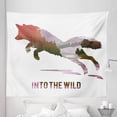 thumbnail image 1 of Fox Tapestry, Jumping Fox Silhouette with Woodland Wilderness Hunting Design Survival Theme, Fabric Wall Hanging Decor for Bedroom Living Room Dorm, 5 Sizes, Lavender Brown Coral, by Ambesonne, 1 of 1