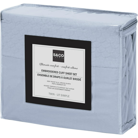 Sheet Set 3PC T Solid Light Blue