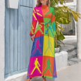 thumbnail image 3 of Vestido largo Pop Art, vestido de fiesta, vestidos de novia para fiestas, vestido de verano para uso diario, 3 of 4