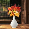 thumbnail image 6 of ABODELINE 16.9" Fall Cemetery Flowers for Grave Sunflowers Artificial Fall Silk Flowers with Fake Pumpkin Pinecone for Wedding Floral Arrangement Autumn Thanksgiving Table Centerpieces Decor, 6 of 7
