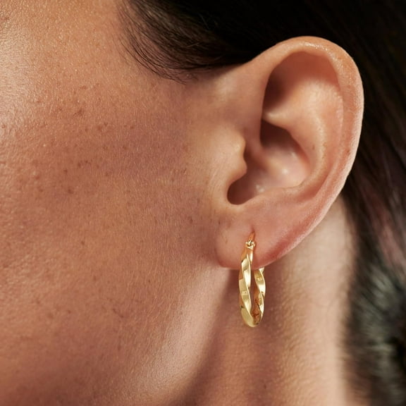 Gold Hoop Earrings For Women 14K Gold Plated Twisted Beaded Thick Hoops Earring Hypoallergenic Simple Gold Jewelry Gifts[Z4999]