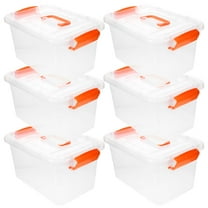 UPOUART 6Pcs Portable Plastic Storage Tubs with Lids Heavy Duty Clear Storage Bins