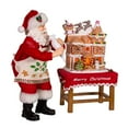 thumbnail image 3 of Kurt Adler 10.5-Inch Battery-Operated LED Gingerbread House Table Piece with Santa – Multi-Color Holiday Décor, 3 of 4