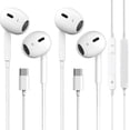 thumbnail image 1 of 2 Pack USB-C Wired Earbuds for iPad Pro iPhone 15 Series, Hi-Fi Stereo Sound with Mic Volume Control, Universal Android Compatible, 1 of 9