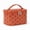 Orange-Red, variant on Glossy Polka Dot PVC Makeup Bag, Waterproof Large Capacity Travel Cosmetic Pouch with Handle, Zippered Toiletry Storage Organizer for Shampoo Brushes Skincare (Orange-Red)