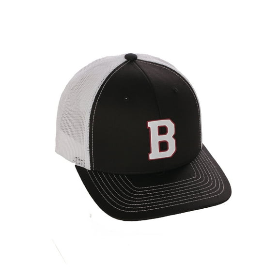 Structured Trucker Mesh Hat Custom Colors Letter B Initial Baseball Mid Profile