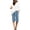 Blue, variant on Womens Linen Bermuda Shorts Elastic Waist Drawstring Knee Length Shorts with Pockets Summer Loose Beach Pant