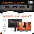 thumbnail image 2 of Restored AOC CQ27G4H 27" Curved Gaming Monitor, QHD 2K 2560x1440, 1500R VA, 180Hz 0.5ms, Amd Freesync Premium, Height Adjustable Stand, Xbox PS5 Switch Compatiable, 2 of 6