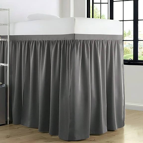 AUQ College Dorm Bedskirt, Ruffled Dorm Bedskirt for Dorm Bed, Twin Xl Size, 100% Microfiber, Bedskirt Dorm 32" Drop Extra Soft and Luxury -Dark Gray Solid.