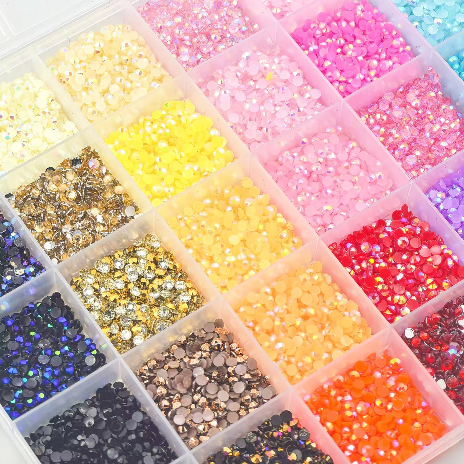ERTZAE&nbsp;28 Color Resin Jelly Rhinestones For Bedazzling,Flatback Gems For Crafting,Bedazzling Kit For Clothing Shoes Book Diamond Art