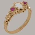 thumbnail image 2 of LBG British Made 10k Rose Gold Real Natural Opal & Ruby Womens Statement Ring - 33 size options - Size 8, 2 of 9