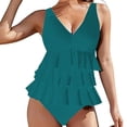 thumbnail image 3 of Conjunto de Bikini de Cintura Alta para las Mujeres Traje de Baño de Eslinga de Control Del Estómago, Corbata de Espalda Crisscross, 3 of 6