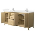 thumbnail image 2 of Janna 72" White Oak Double Vanity Carrara Cultured Marble Top & Nickel Trim, 2 of 5