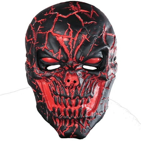 Seasonal Visions International Light-Up Scorched Skull Mask, Halloween Costumes Accessory, For Adults, One Size